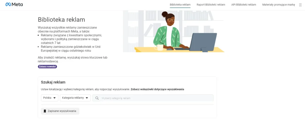 biblioteka reklam facebooka - facebook ad library