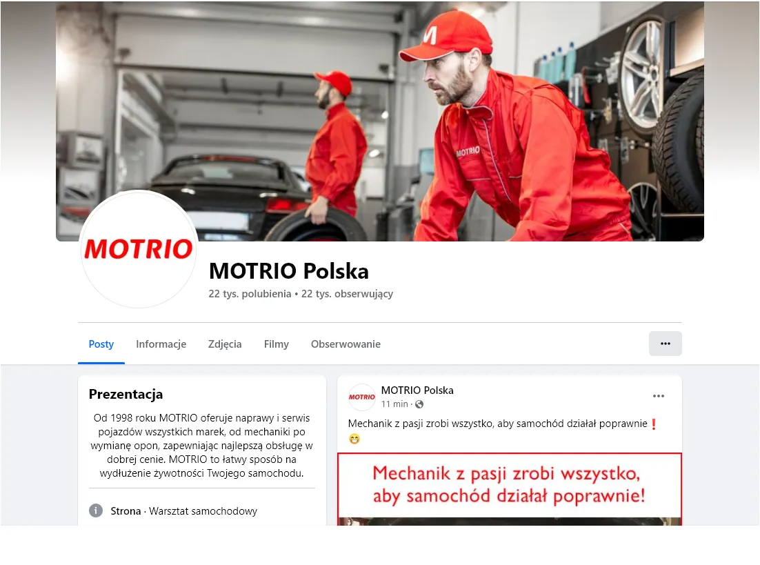 motrio - obsluga social media - facebook